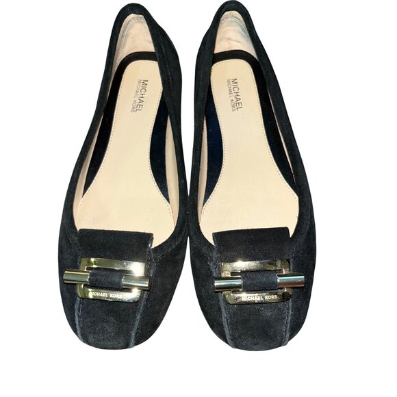 Michael Michael Kors Womens Black Suede Gloria Moc Driving Flats Size 6M Leather - Picture 7 of 15